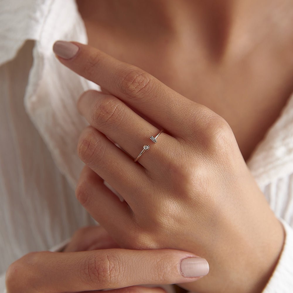 Baget & Yuvarlak Pırlanta Yüzük - RNF0866 | Pırlanta Yüzük | Ronaff Pırlanta | Tektaş Yüzük, Pırlanta Yüzük, Kolye, Küpe