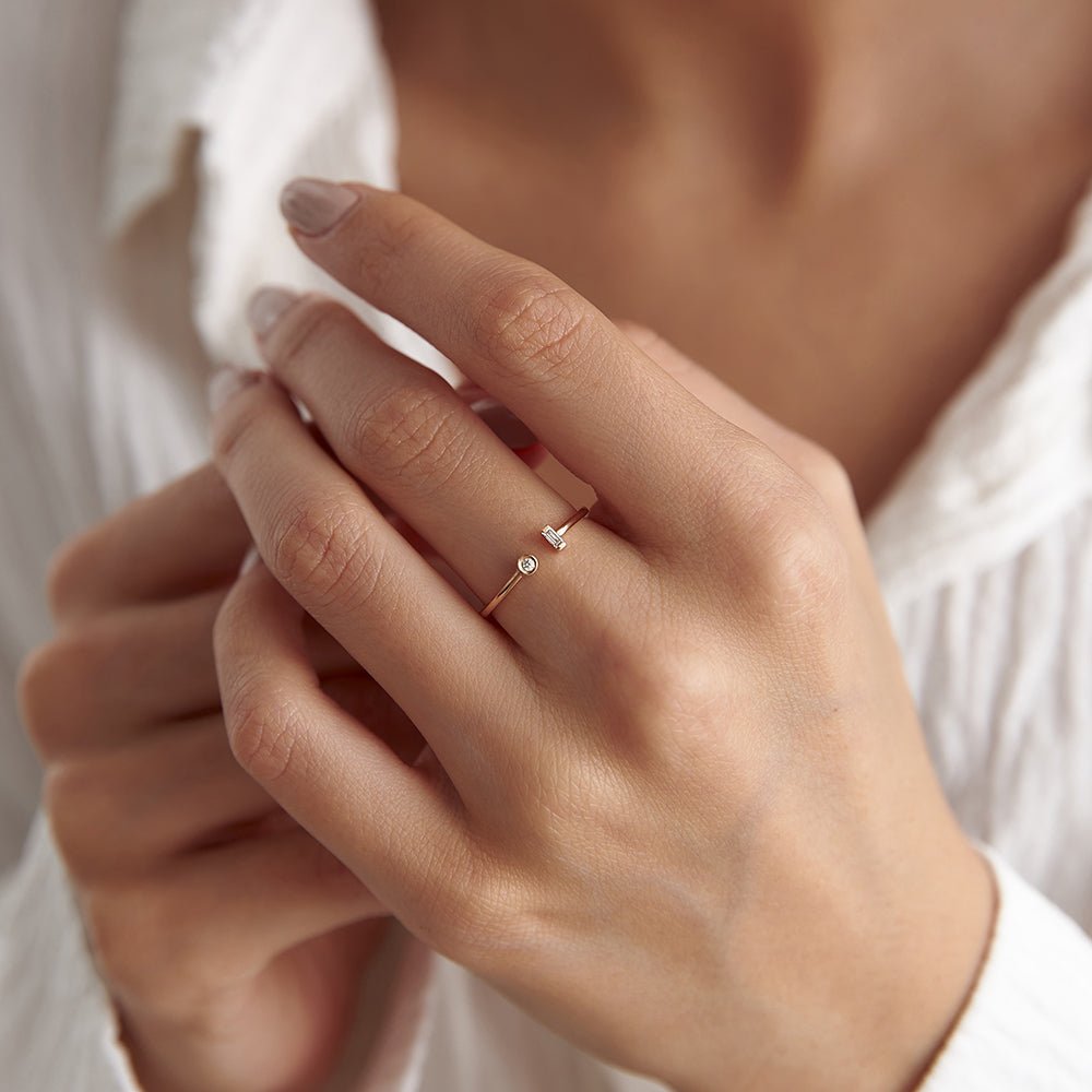 Baget & Yuvarlak Pırlanta Yüzük - RNF0866 | Pırlanta Yüzük | Ronaff Pırlanta | Tektaş Yüzük, Pırlanta Yüzük, Kolye, Küpe