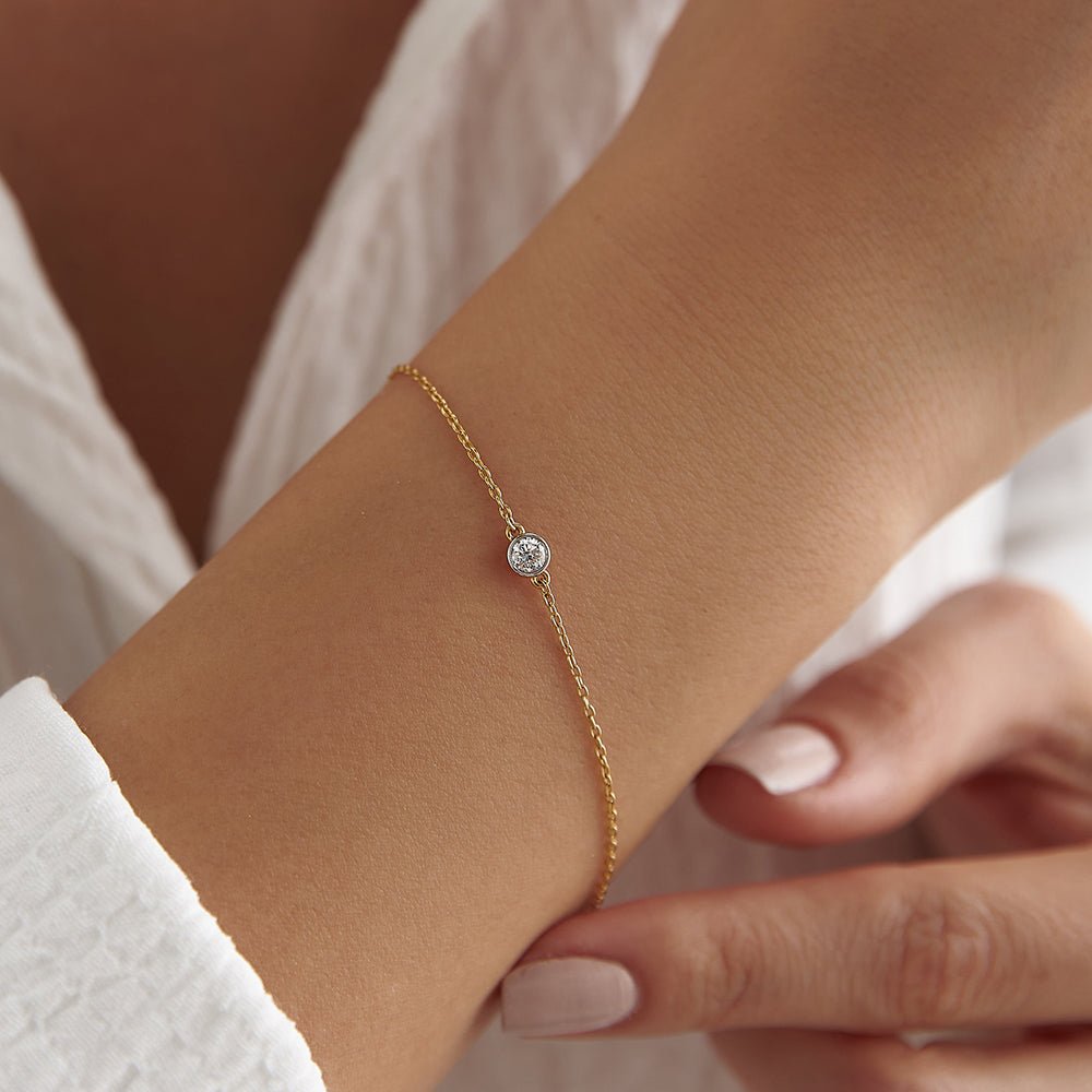 0.10 Karat Yuvarlak Kesim Pırlanta Tektaş Bileklik - RNF0858 | Pırlanta Bileklik | Ronaff Pırlanta | Tektaş Yüzük, Pırlanta Yüzük, Kolye, Küpe