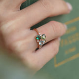 1.32 Karat Yeşilin Tonları Renkli Pırlantalı Özel Tasarım Yüzük - RNF0143 | Renkli Pırlantalı Yüzükler | Ronaff Pırlanta | Tektaş Yüzük, Pırlanta Yüzük, Kolye, Küpe