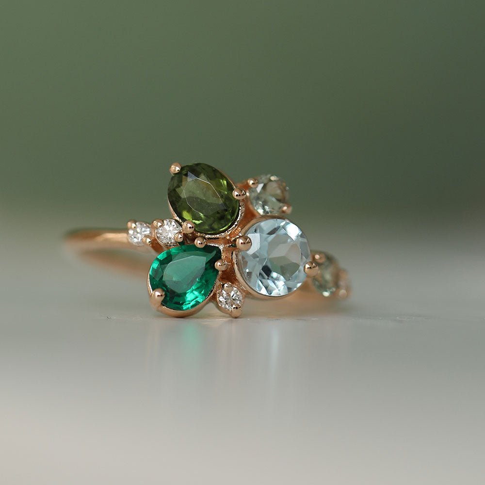 1.32 Karat Yeşilin Tonları Renkli Pırlantalı Özel Tasarım Yüzük - RNF0143 | Renkli Pırlantalı Yüzükler | Ronaff Pırlanta | Tektaş Yüzük, Pırlanta Yüzük, Kolye, Küpe
