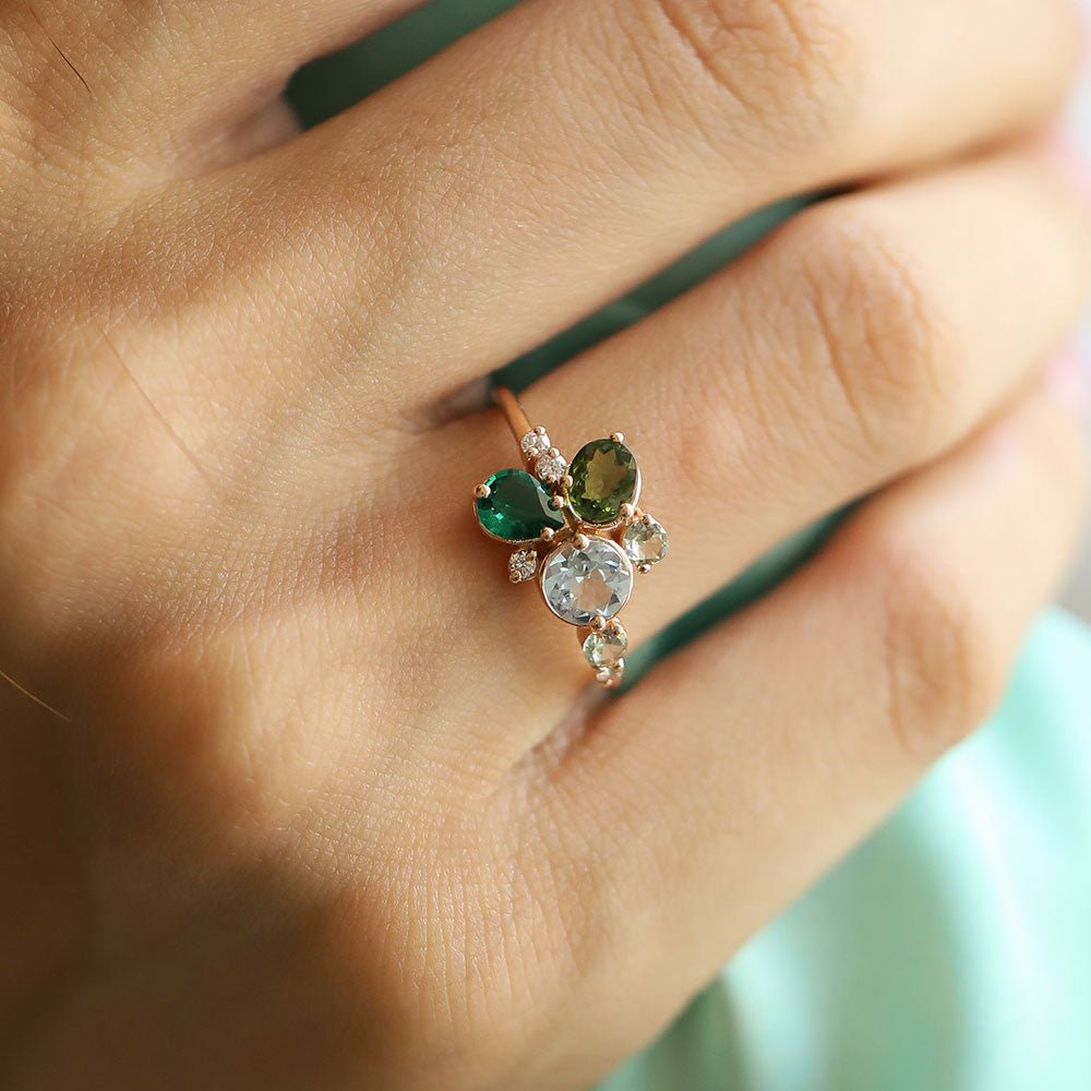 1.32 Karat Yeşilin Tonları Renkli Pırlantalı Özel Tasarım Yüzük - RNF0143 | Renkli Pırlantalı Yüzükler | Ronaff Pırlanta | Tektaş Yüzük, Pırlanta Yüzük, Kolye, Küpe