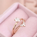 0.30 Karat Oval Kesim Tektaş Pırlanta Yüzük & 0.14 Karat Baget Kesim Pırlantalı Ek Yüzük - RNF0509 | Tektaş Yüzükler | Ronaff Pırlanta | Tektaş Yüzük, Pırlanta Yüzük, Kolye, Küpe