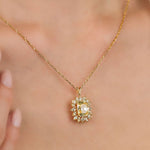 3.28 Karat Quartz & 1.28 Karat Sarı Safir Özel Tasarım Vintage Kolye - RNF0815 | Pırlanta Kolye | Ronaff Pırlanta | Tektaş Yüzük, Pırlanta Yüzük, Kolye, Küpe