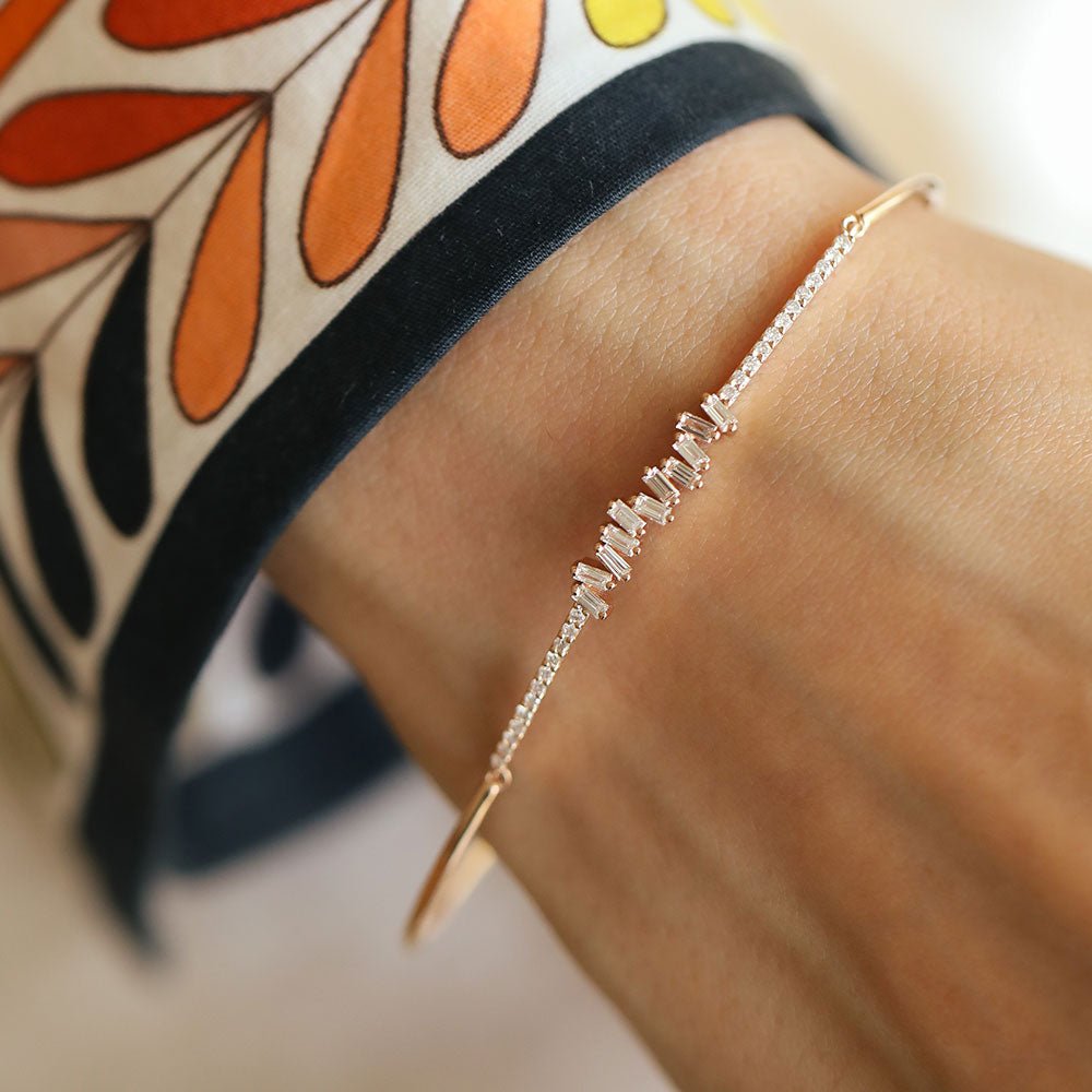 0.36 Karat Baget Pırlantalı Özel Tasarım Bileklik - RNF0717 | Pırlanta Bileklik | Ronaff Pırlanta | Tektaş Yüzük, Pırlanta Yüzük, Kolye, Küpe